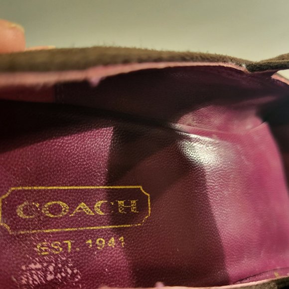 Coach Shoes Brown Suede Mary Jane Heels Platform Unique - Picture 9 of 12